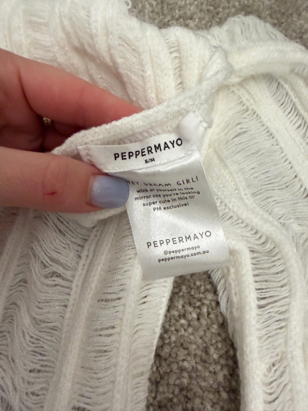 PEPPERMAYO White Women's Lightweight Knit Sweater dress
